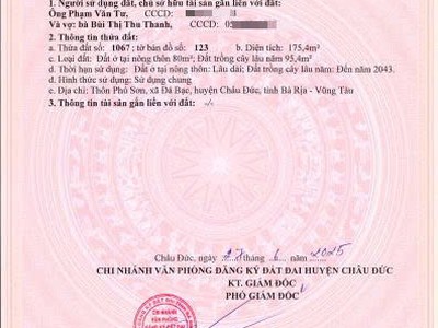 Bán 2 lô đất đẹp phú sơn, đá bạc, châu đức 1