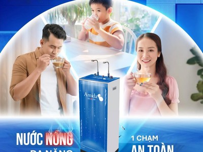 Máy lọc nước RO cao cấp Amida 2 vòi 2 chế độ nóng nguội AM-10NNBL2 0
