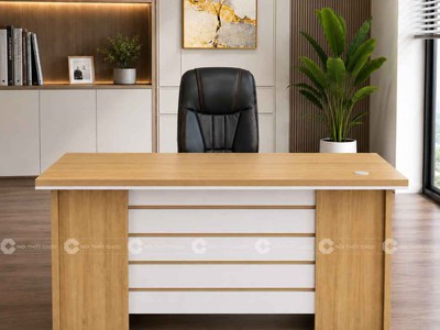 Bàn Giám Đốc Gỗ Công Nghiệp Thiết Kế Hiện Đại, Gọn Gàng 2