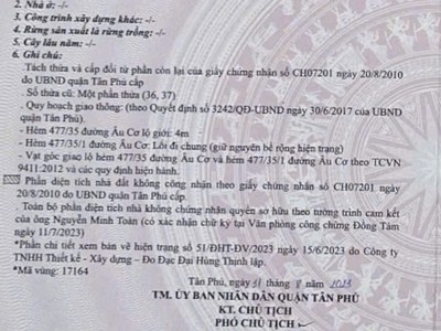 Bán Gấp Lô Đất Trống Âu Cơ - Tân Phú 72M2 Chỉ 5.8Ty 2