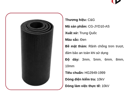 Thảm Cách Điện CG-JYD 10KV Mặt Rãnh 1