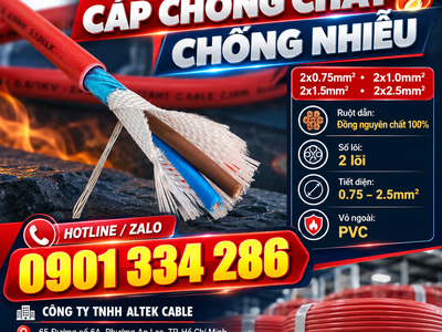Cáp Chống Cháy Chống Nhiễu Ruột Đồng 2 Lõi ALTEK KABEL 0