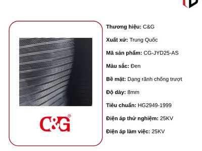 Thảm Cách Điện CG-JYD 25KV Mặt Rãnh 0
