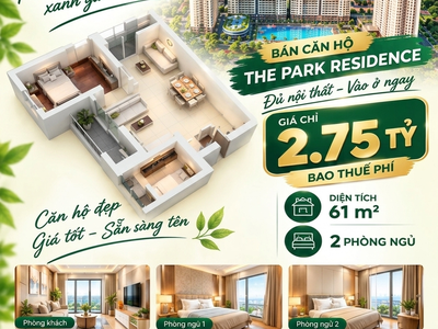 61m2 - Giá 2.75 tỷ bao thuế phí - 2PN1WC The Park Residence 0