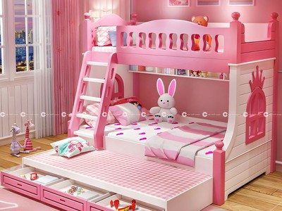Giường Tầng Gỗ Tự Nhiên Tích Hợp Tủ Tiện Lợi Cho Bé 1