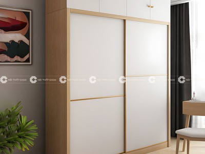 Tủ Quần Áo 2 Cánh Lùa Kết Hợp Kệ Trang Trí Tiện Lợi Cho Nhà Nhỏ 0