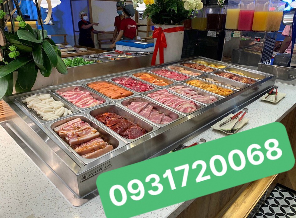 Quầy line lạnh đựng rau củ cho nhà hàng buffet 14,18,và 20 khay ...